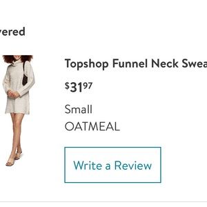 TopShop funnel neck sweater dress